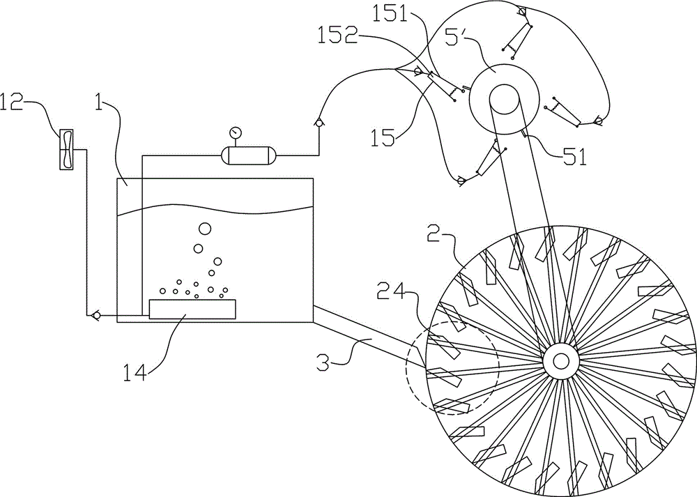 Culture pond oxygenation device driven by circulating water