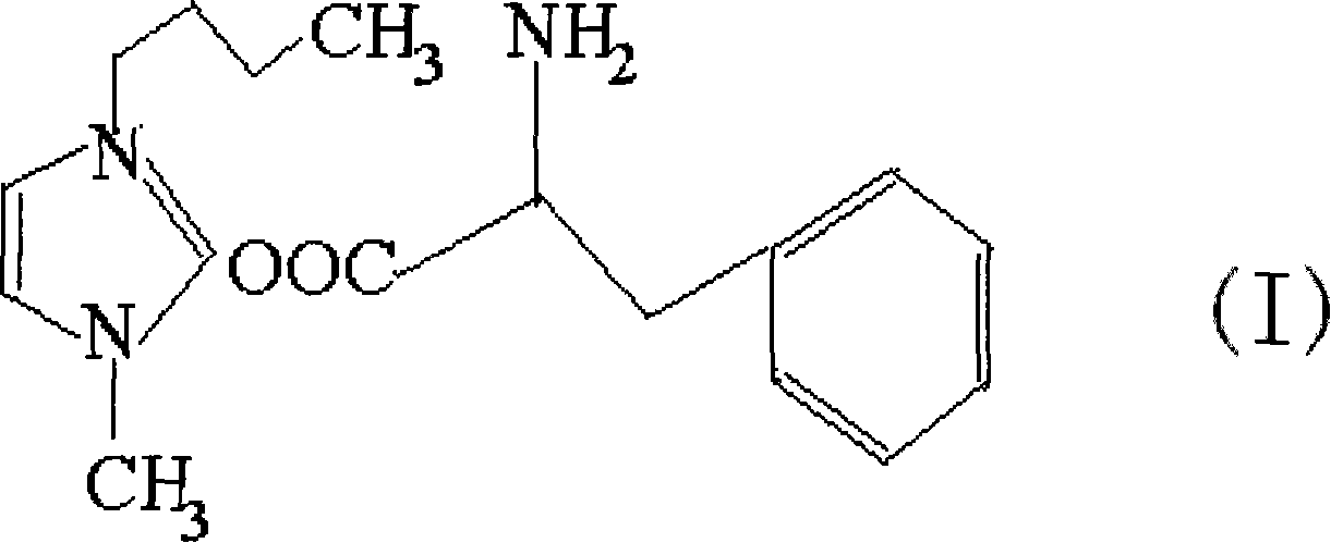 Phenylalanine-1-methyl-3-butyl-imidazole amino acid ionic liquid and preparing method thereof