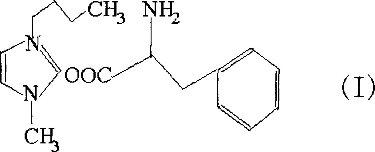 Phenylalanine-1-methyl-3-butyl-imidazole amino acid ionic liquid and preparing method thereof