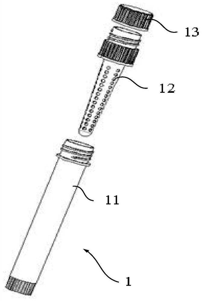 Sampling containing assembly, sampling pipetting head and sampling filtering device