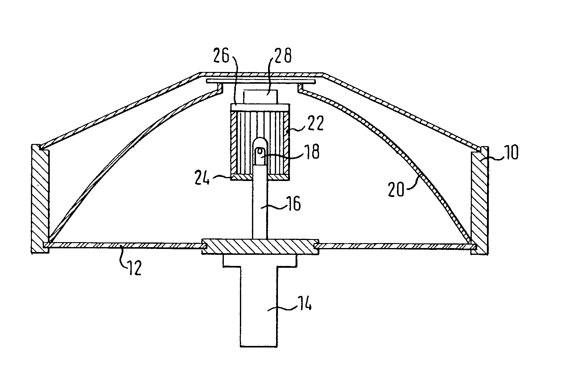 Operating theater lamp having adjustable diaphragm