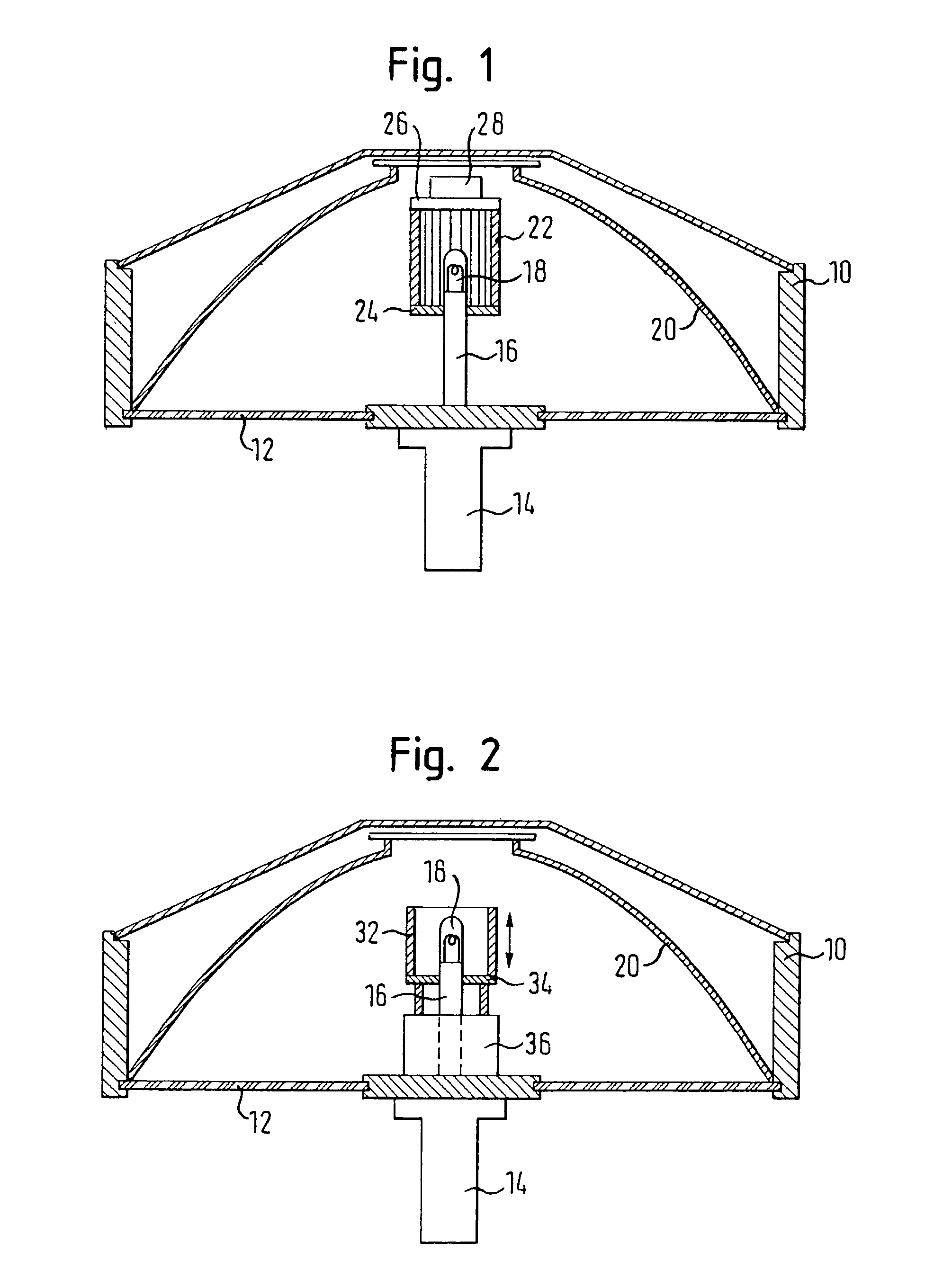 Operating theater lamp having adjustable diaphragm