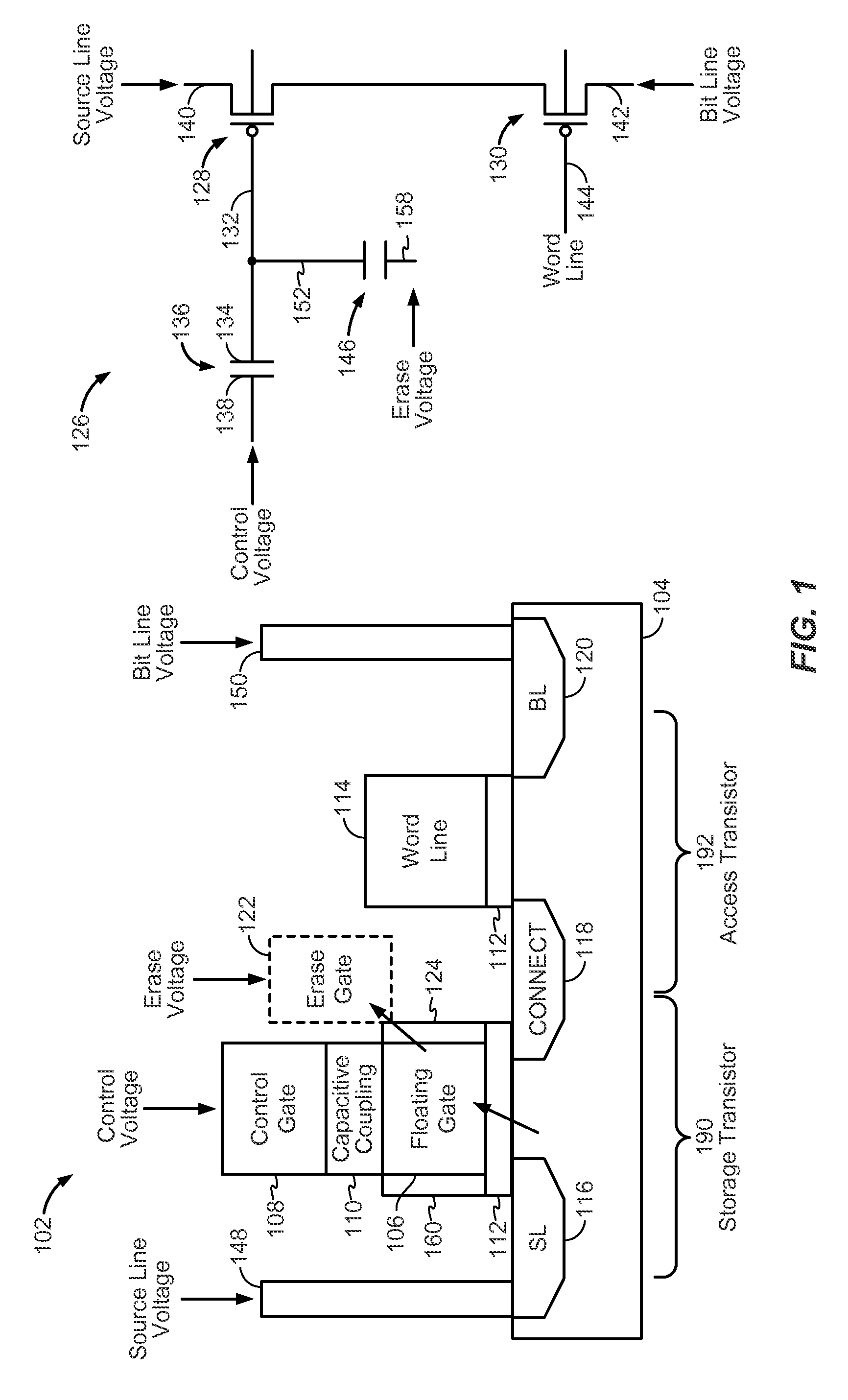 Flash memory cell with capacitive coupling between a metal floating gate and a metal control gate