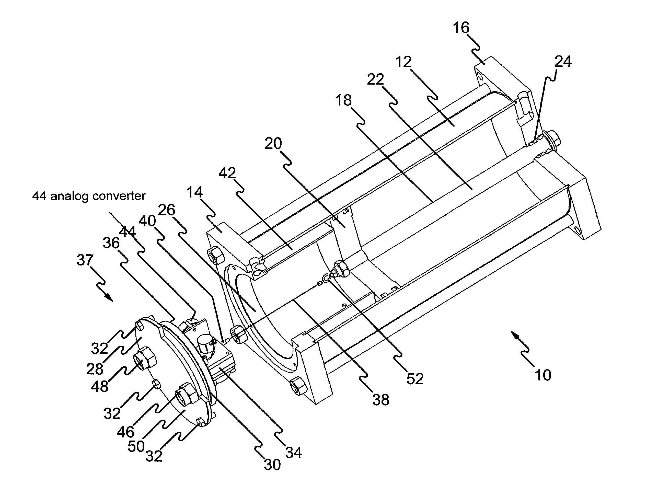 Fluid-powered actuator having an internal position sensor and a sensor module therefor