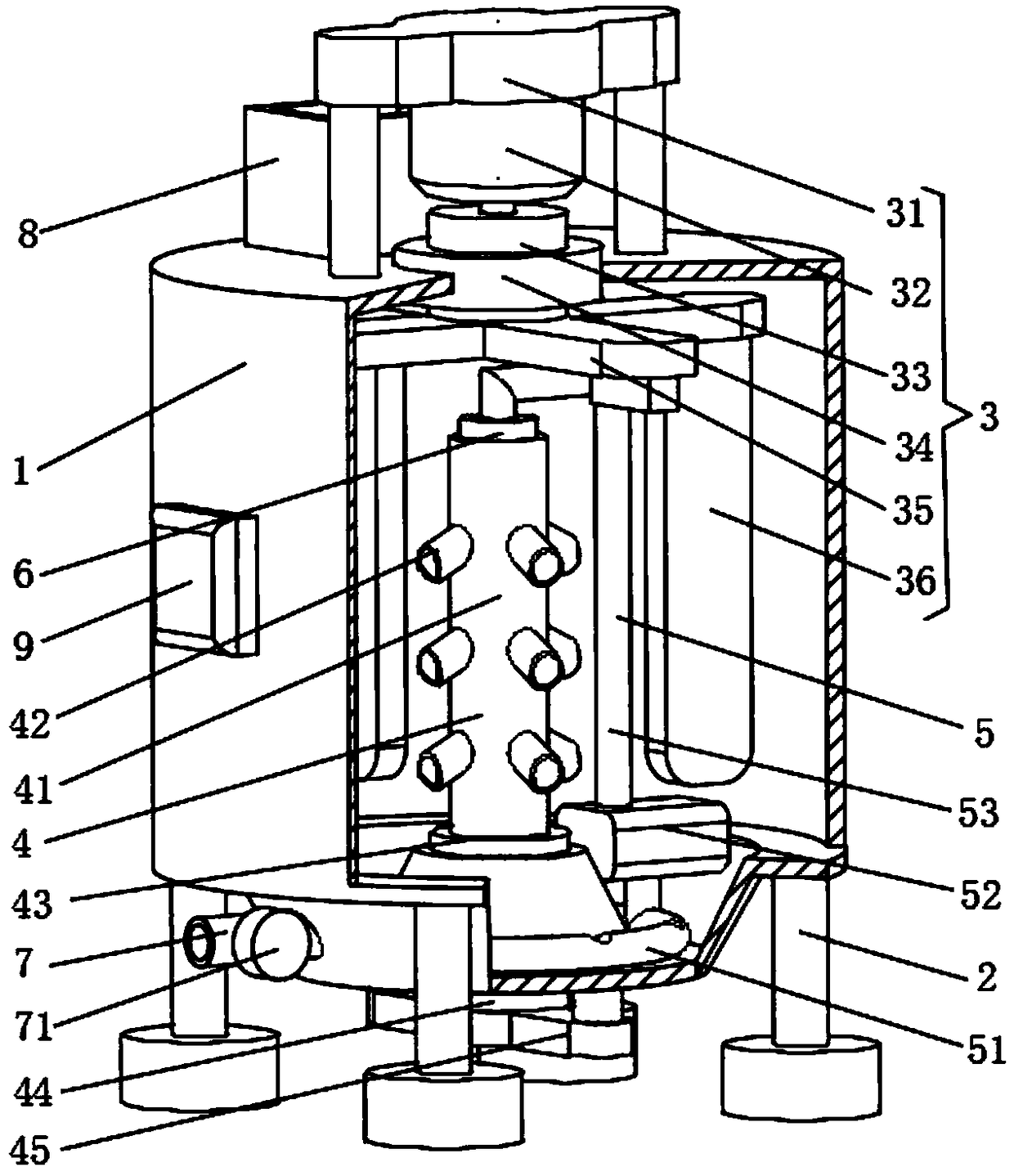 Ferrite powder spraying and granulating device