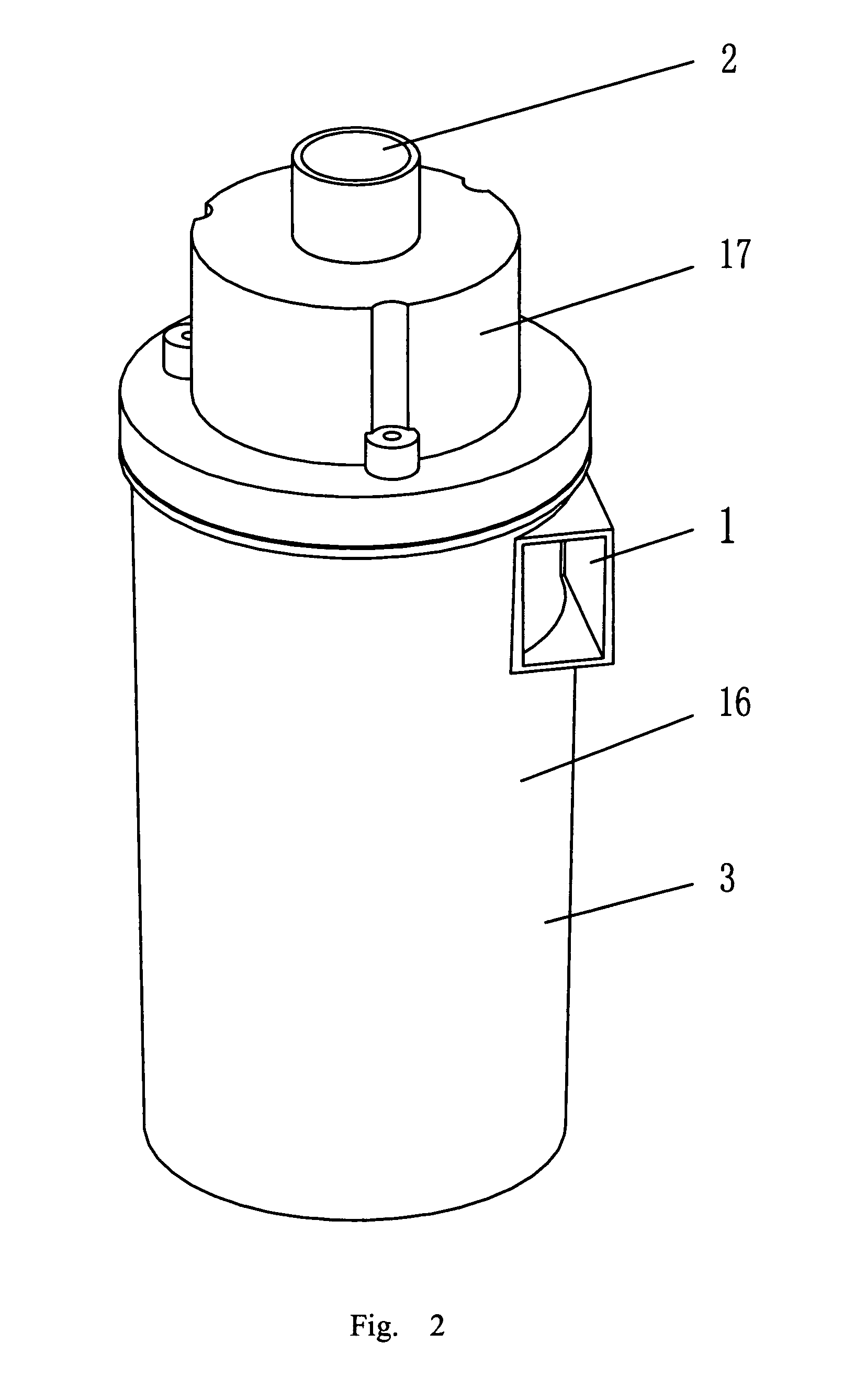 Pervasive dedusting device for a vacuum cleaner