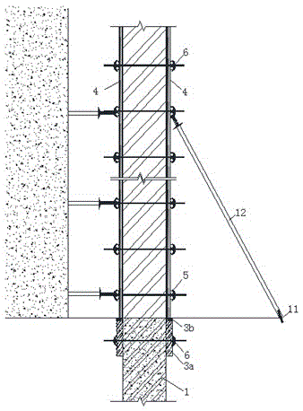 Formwork reinforcing system replacing wood with steel and construction technology thereof in external wall construction