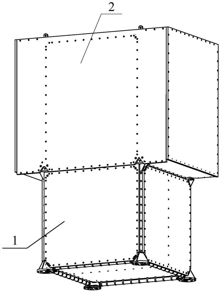 Truss type satellite structure suitable for point type satellite-rocket separation mode