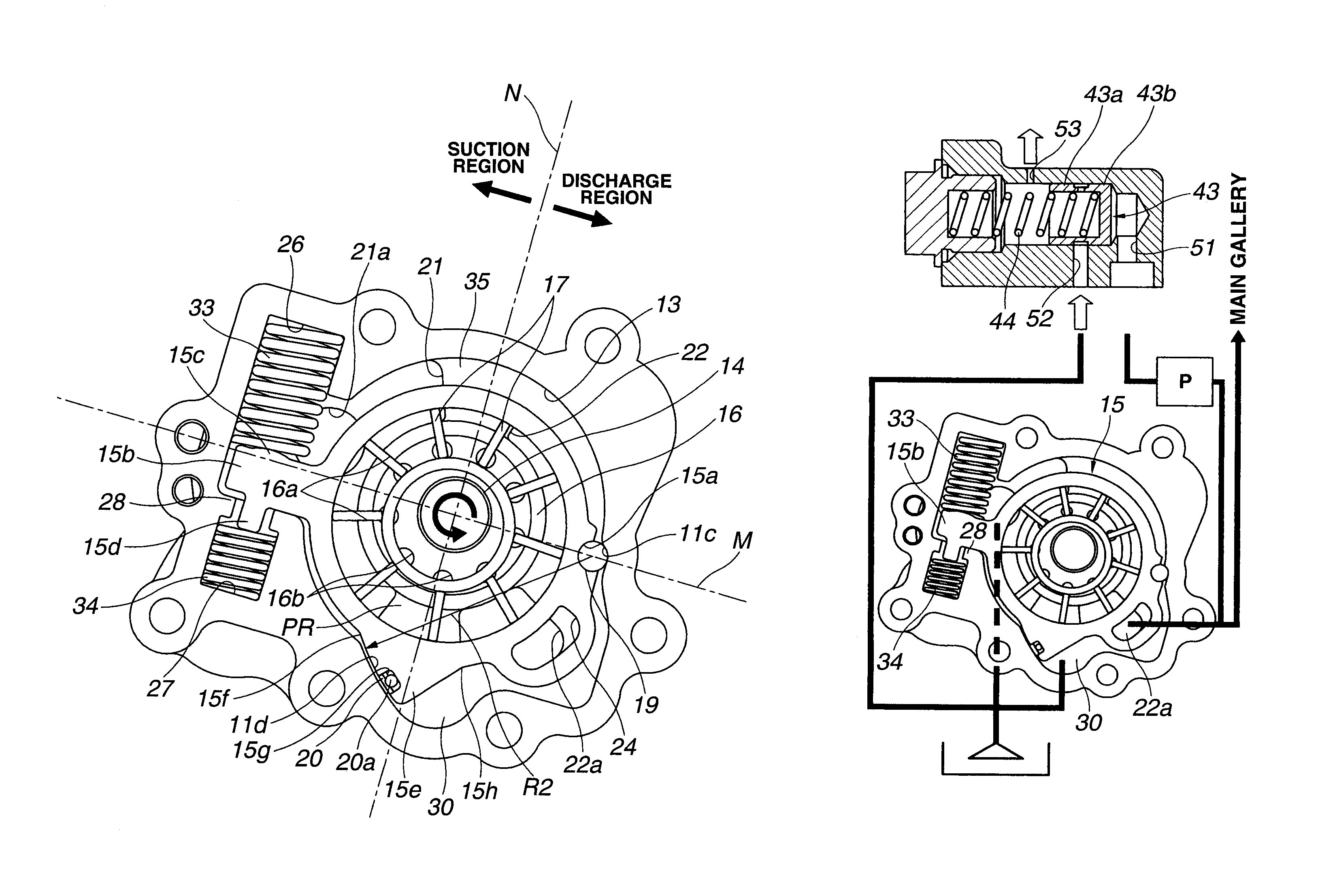 Variable displacement vane pump having multiple dampening springs