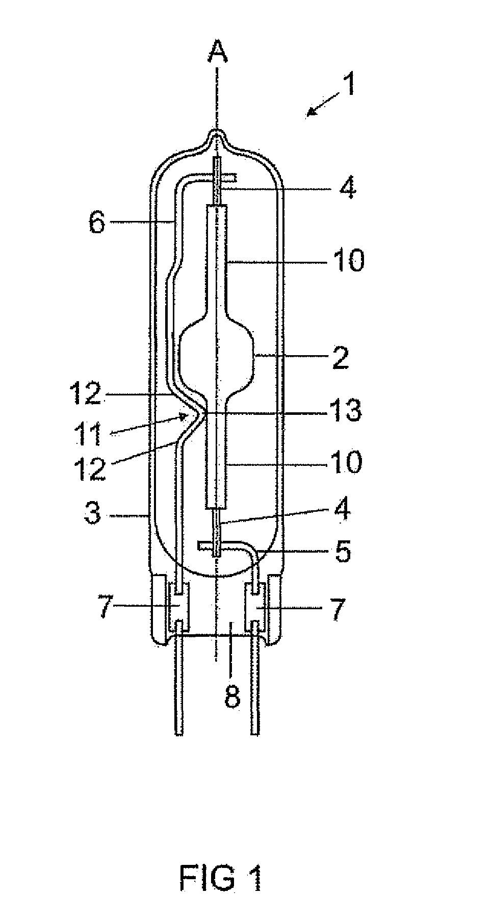 High-pressure discharge lamp with starting aid