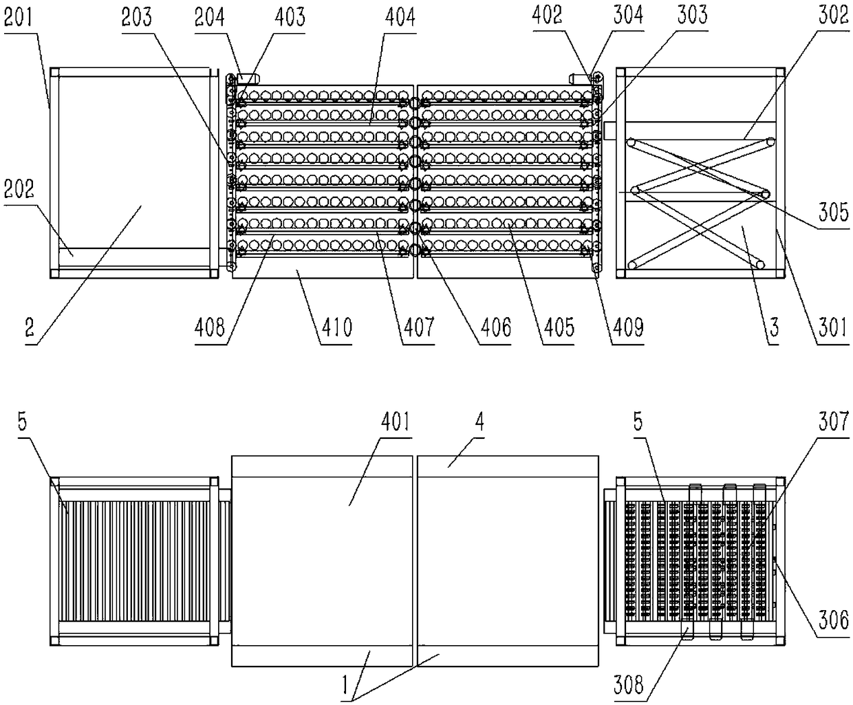 Compartment type roller hearth furnace heat forming equipment