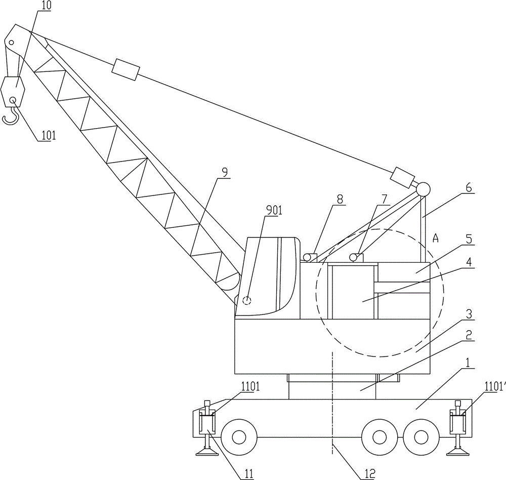 Counterweight control method of tire crane with movable counterweight system