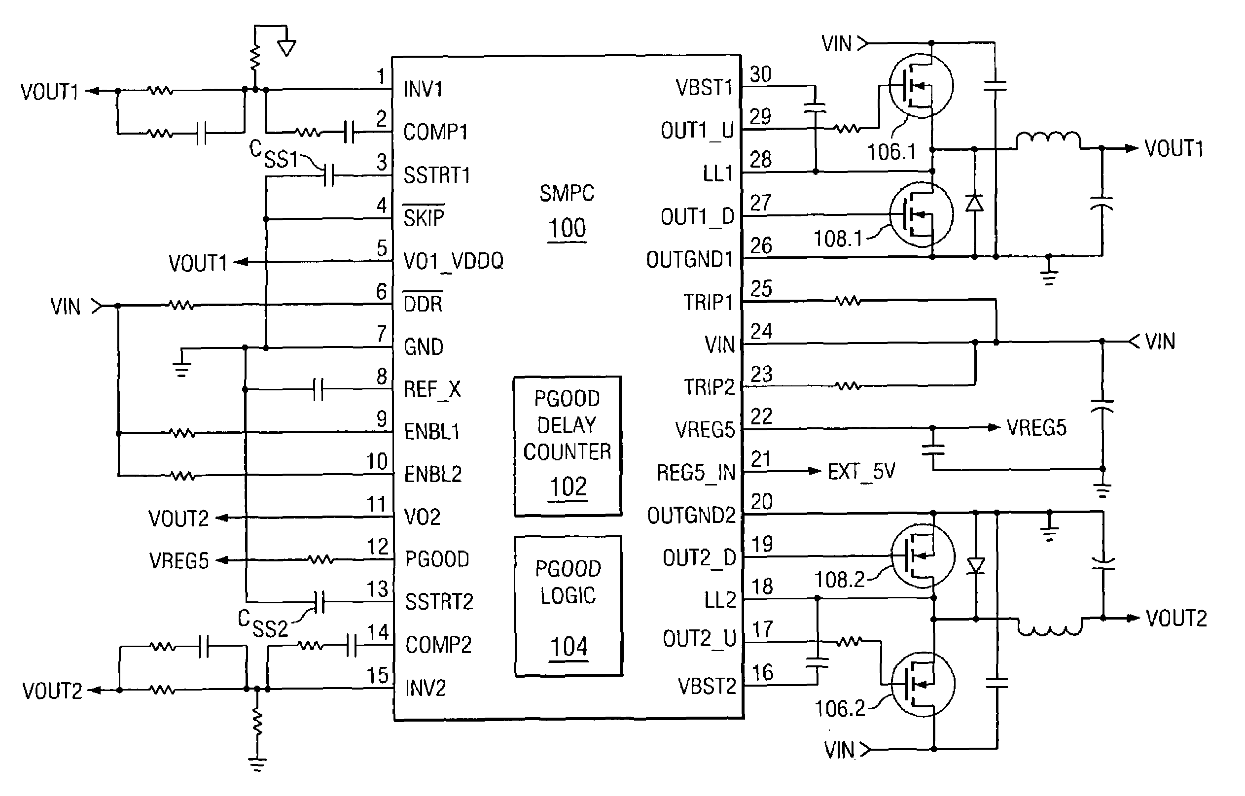 Advanced monitoring algorithm for regulated power systems with single output flag
