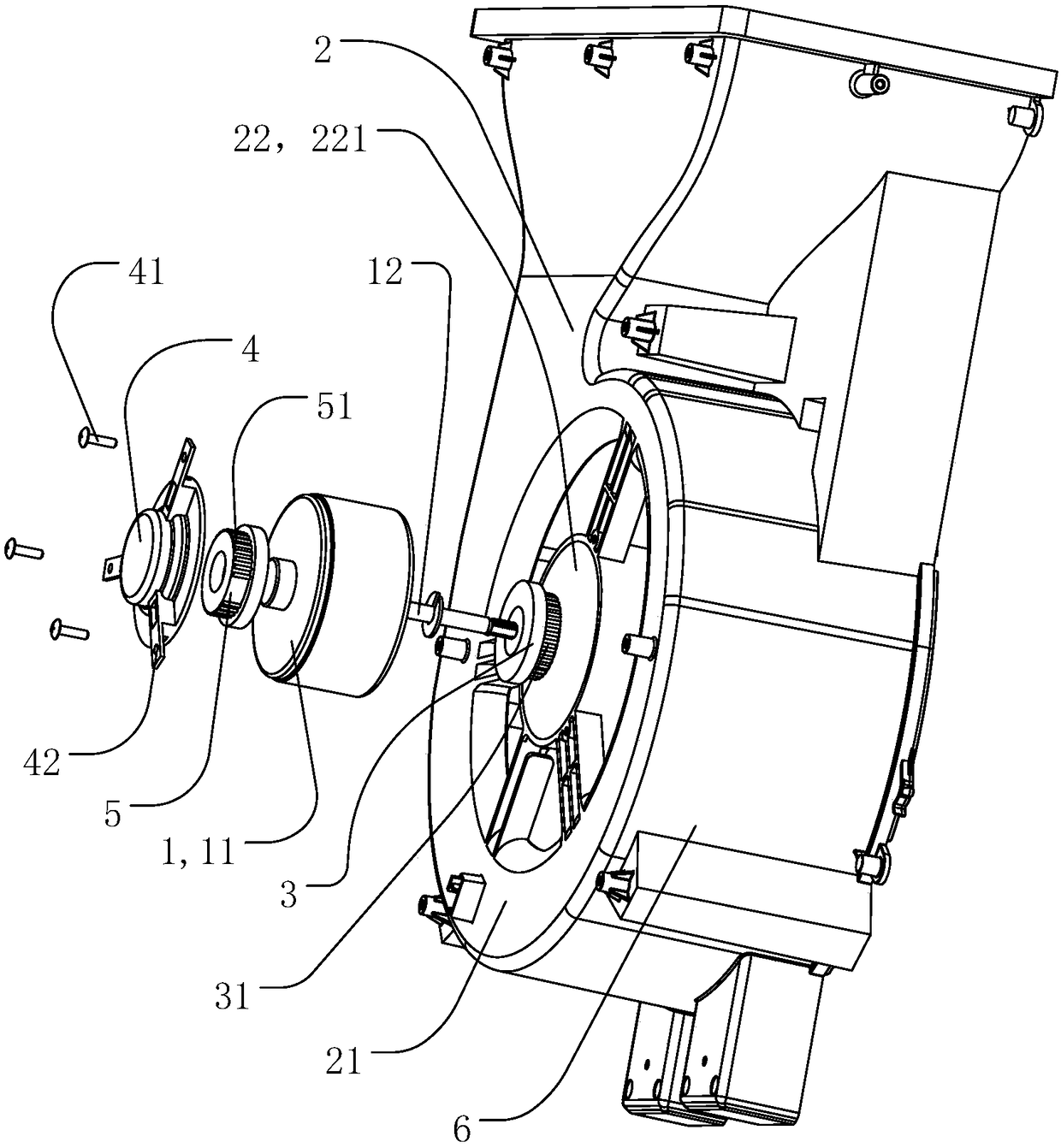 Motor supporting structure and air purifier