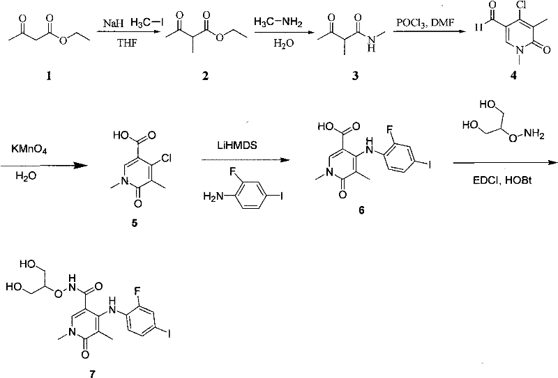 Micromolecular methyl ethyl ketone (MEK) protein kinase inhibitor
