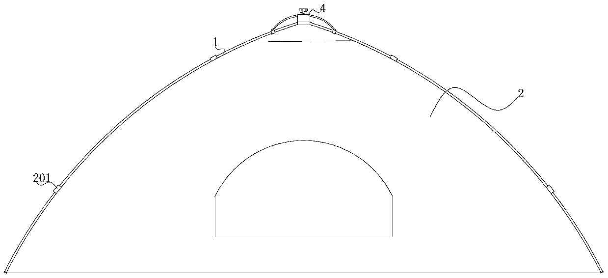 A field tent that can be automatically opened based on pressure accumulating elastic force