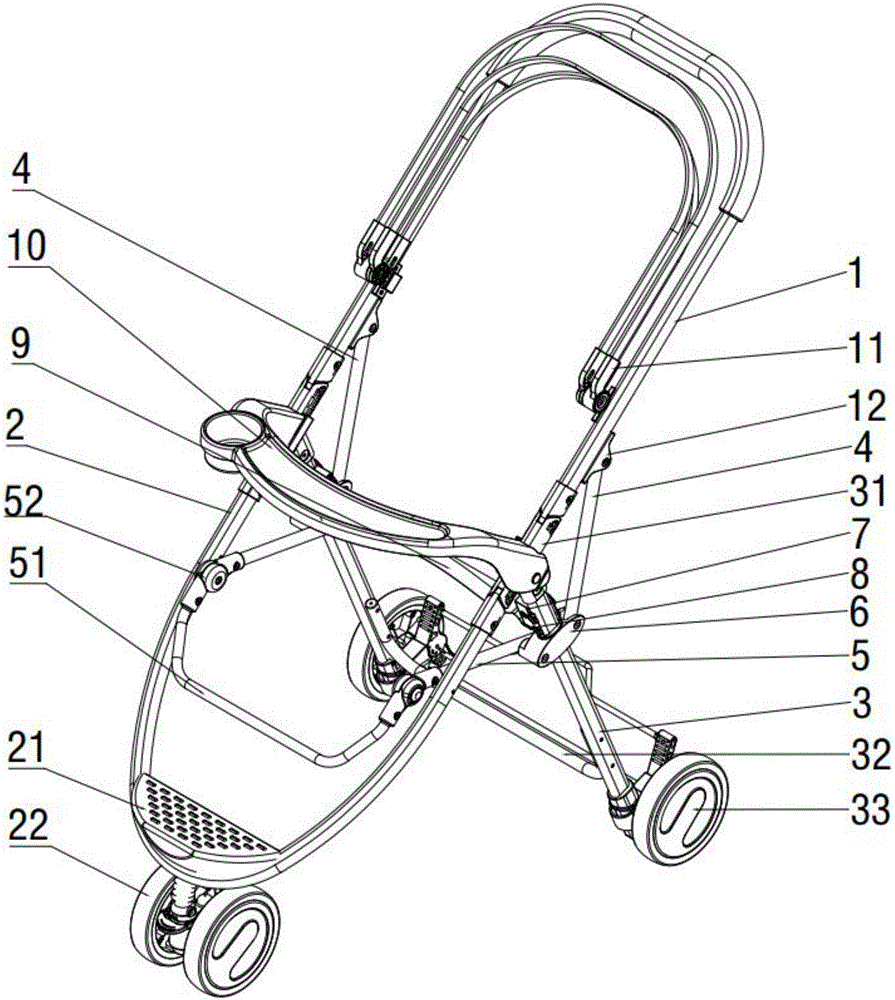 Baby stroller capable of being locked in collapsible manner