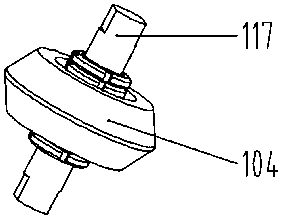 Inner spinning feeding device for bottom plate of opposite-wheel driving power spinning equipment