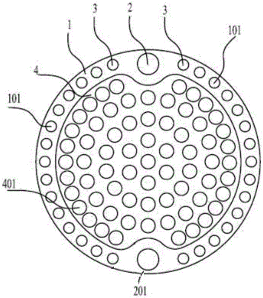 Towed line array wiring structure