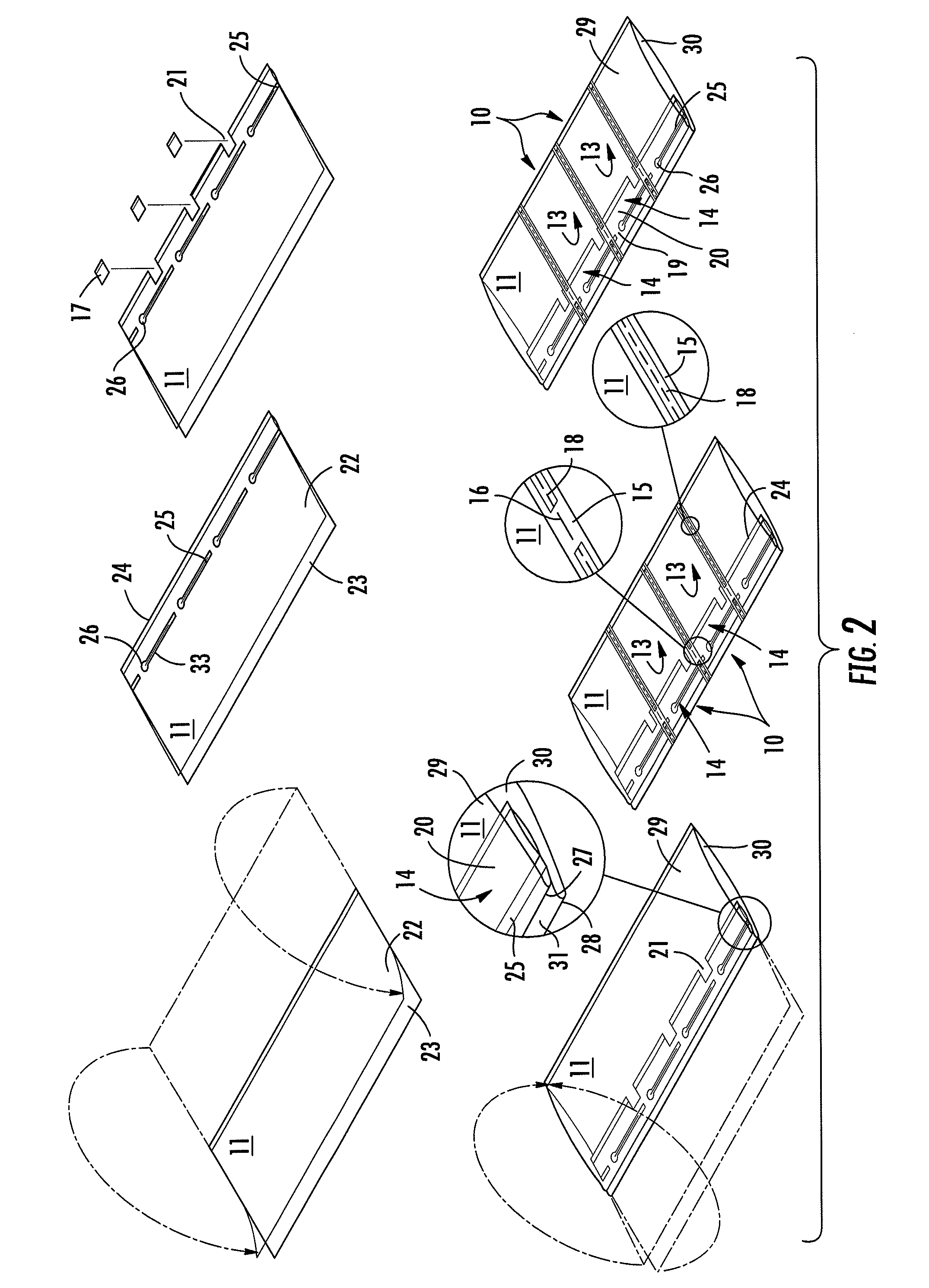Inflatable structure for packaging and associated apparatus and methods