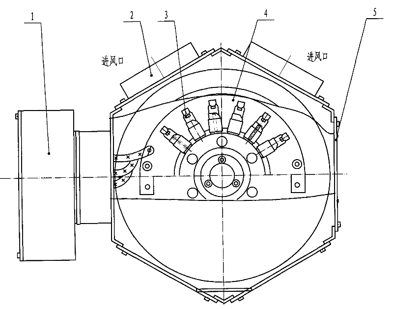 Radiating and anti-carbon powder device of collector ring component of wound rotor motor