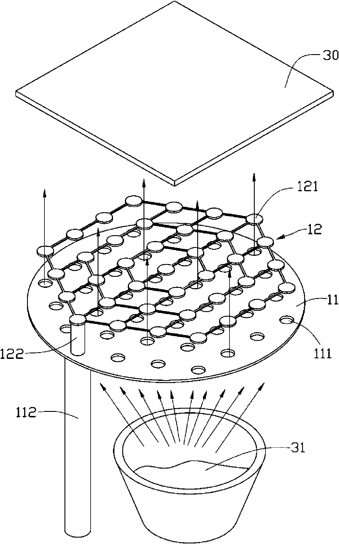 Baffle plate with plated film