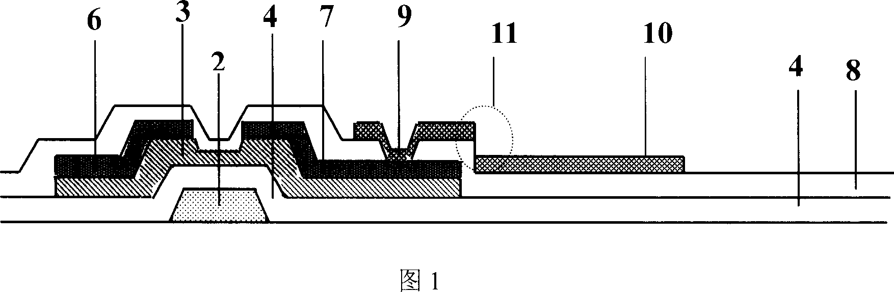 TFT LCD array substrate structure and method for forming non-comformal insulation film and use