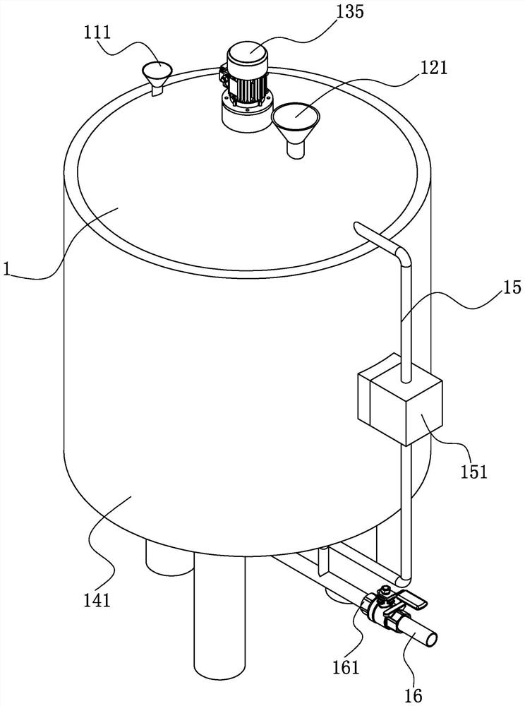 Production equipment and production process of internal spraying liquid