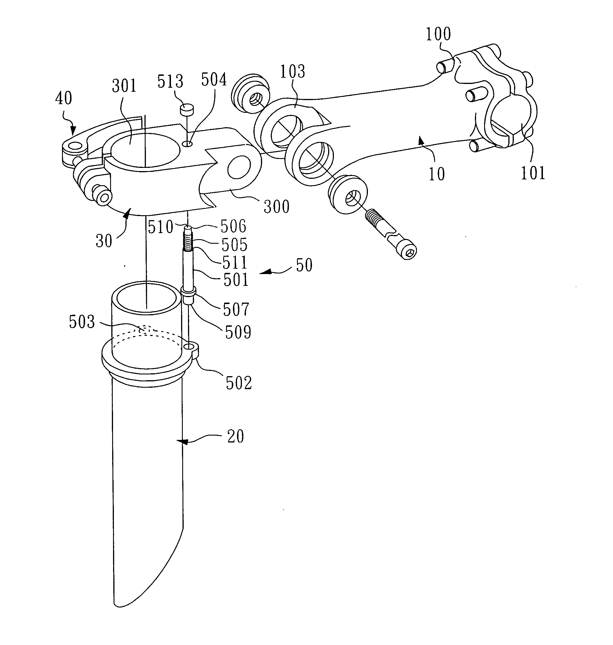 Bicycle stem having a positioning mechanism for re-positioning a handle