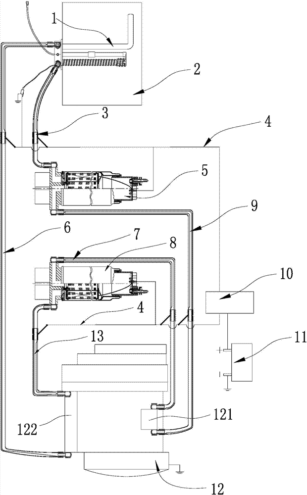 Filtering system of far infrared electronic heating diesel filter