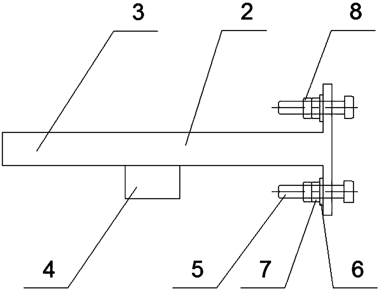 Rapid installation device of rows of cable bridge supporting arms in underground pipe gallery and use method thereof