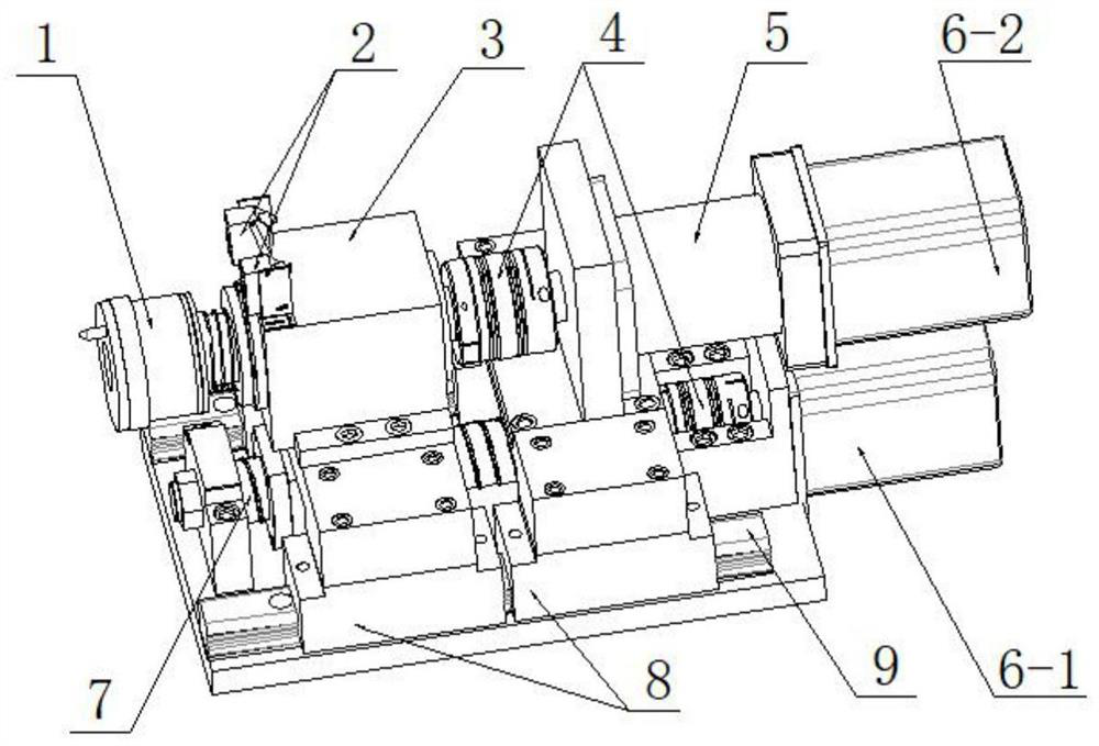 Driving device suitable for rail train wheel set measuring machine and control method thereof