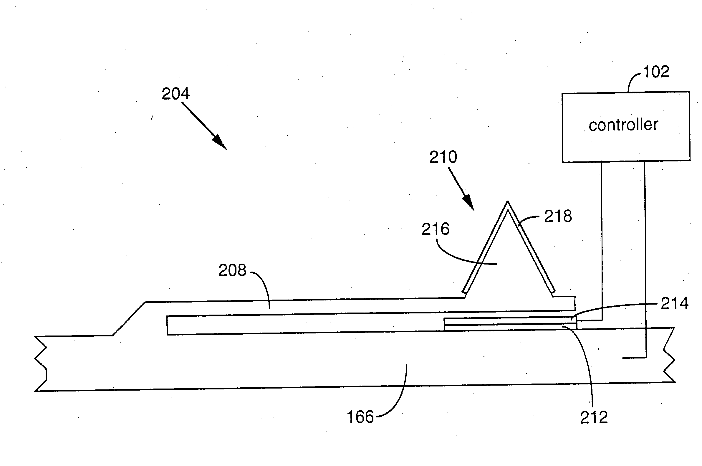 Nanometer scale data storage device and associated positioning system