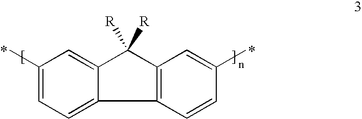 Mono-, oligo- and polymers comprising fluorene and aryl groups