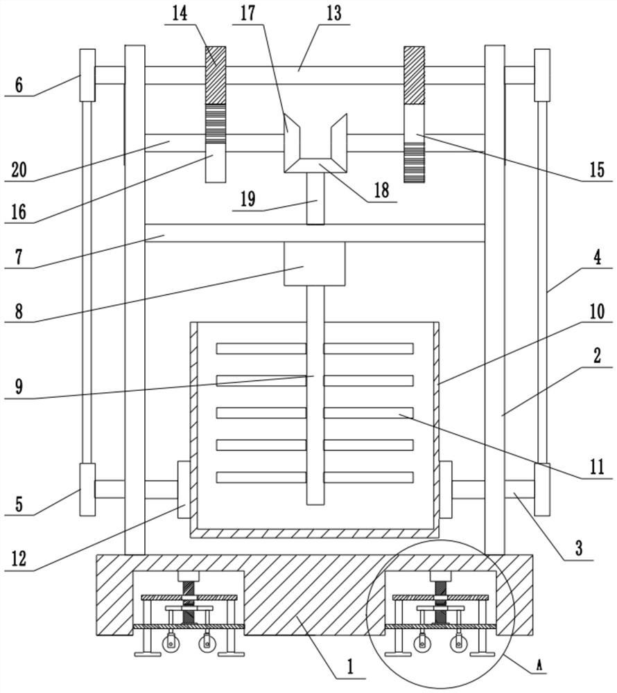 Material tank transfer device for cosmetic production workshop