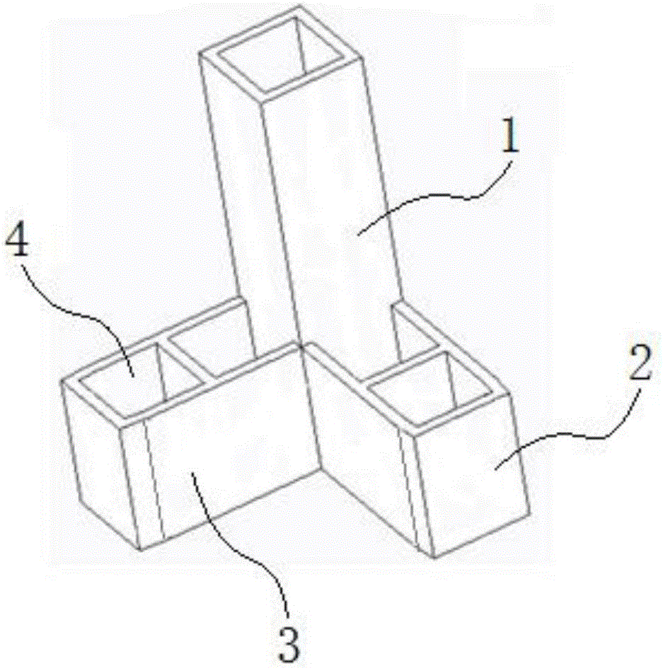 Three-way joint for aluminium materials and machining method thereof