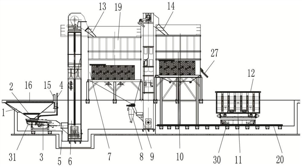 Automatic circulating cooling sand-building treatment system for iron and steel castings