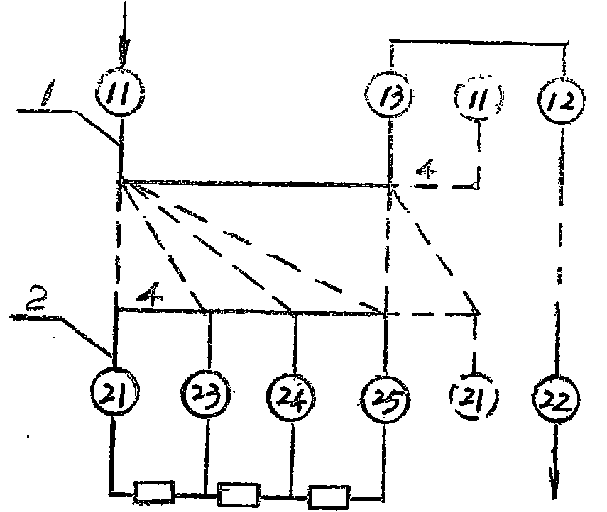 Connecting method of built-in pipeline of multi-filter-core back-flushing water purifier