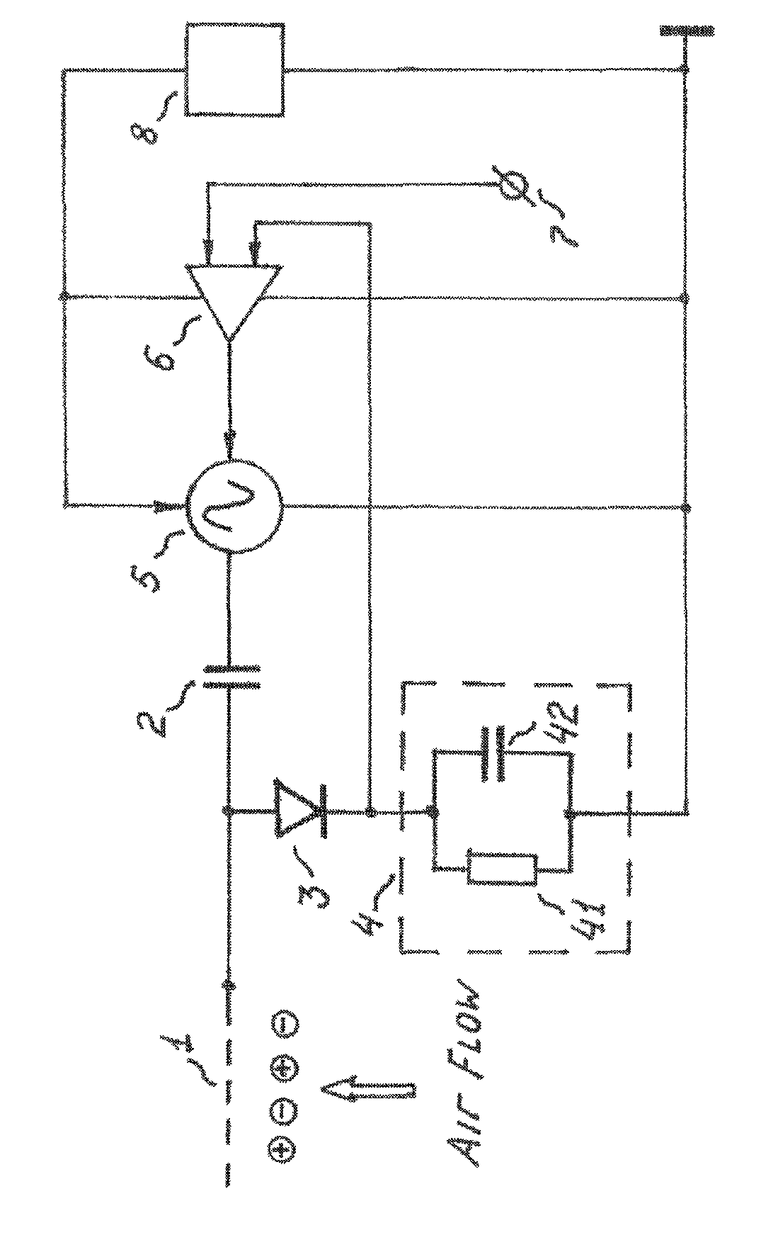 Method and device for automatic positive and negative ion balance control in a bipolar ion generator
