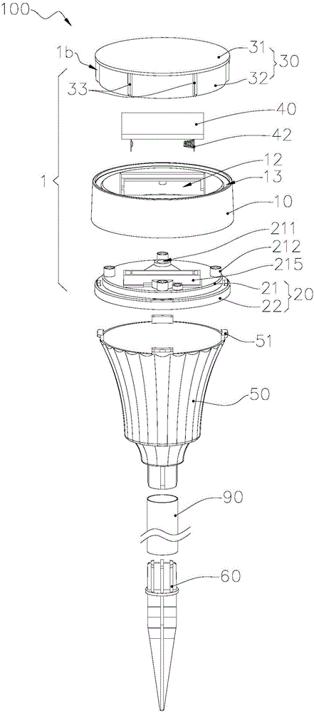Lamp body structure and landscape lighting device