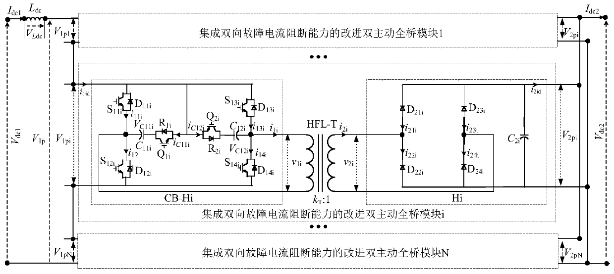 Direct current transformer and high-frequency link voltage matching phase-shifting modulation method thereof