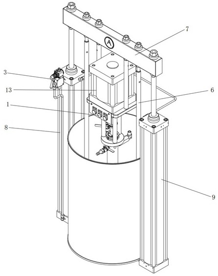 One-key barrel removing structure and method of silica gel feeder