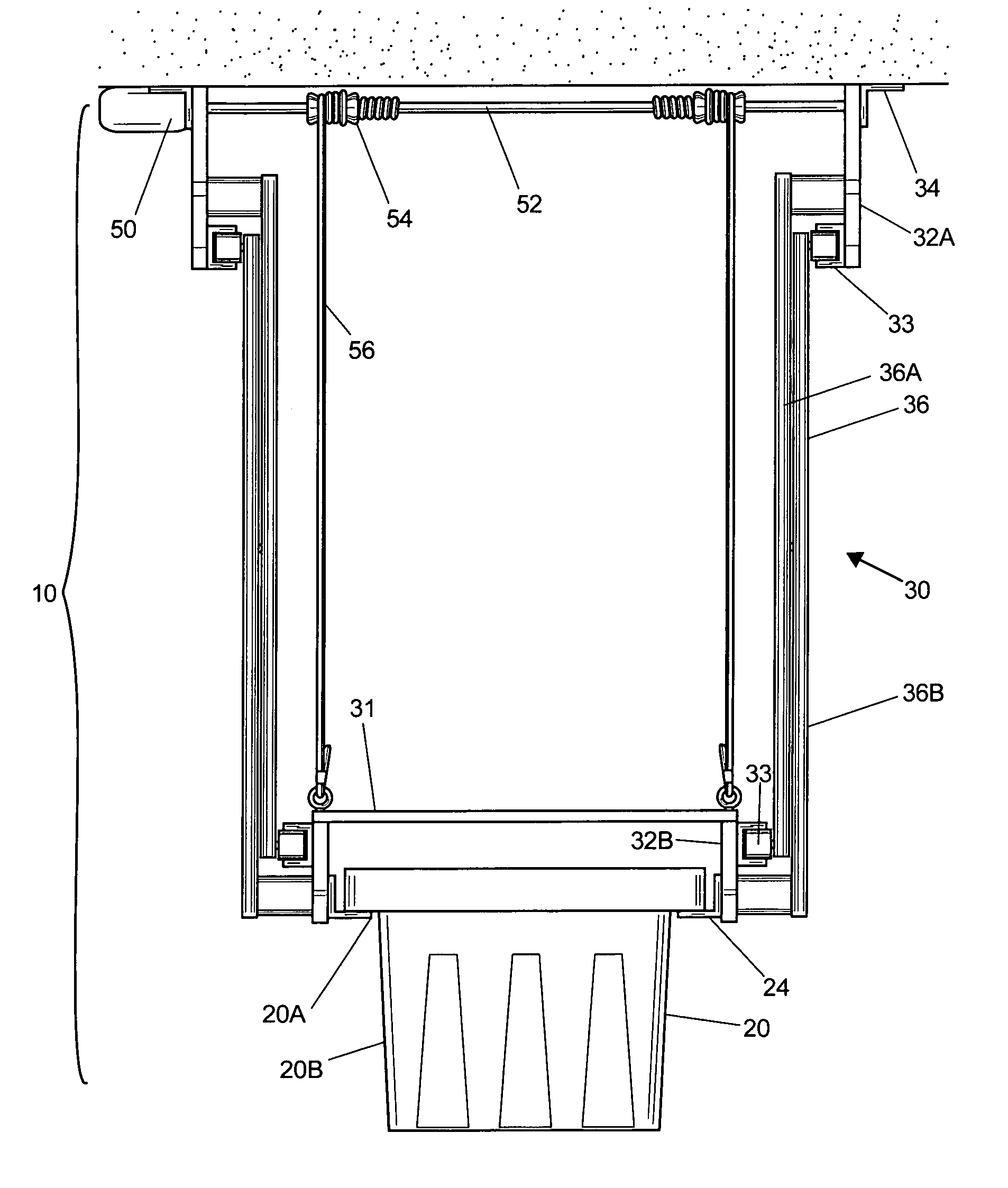 Storage system with storage container and supporting framework