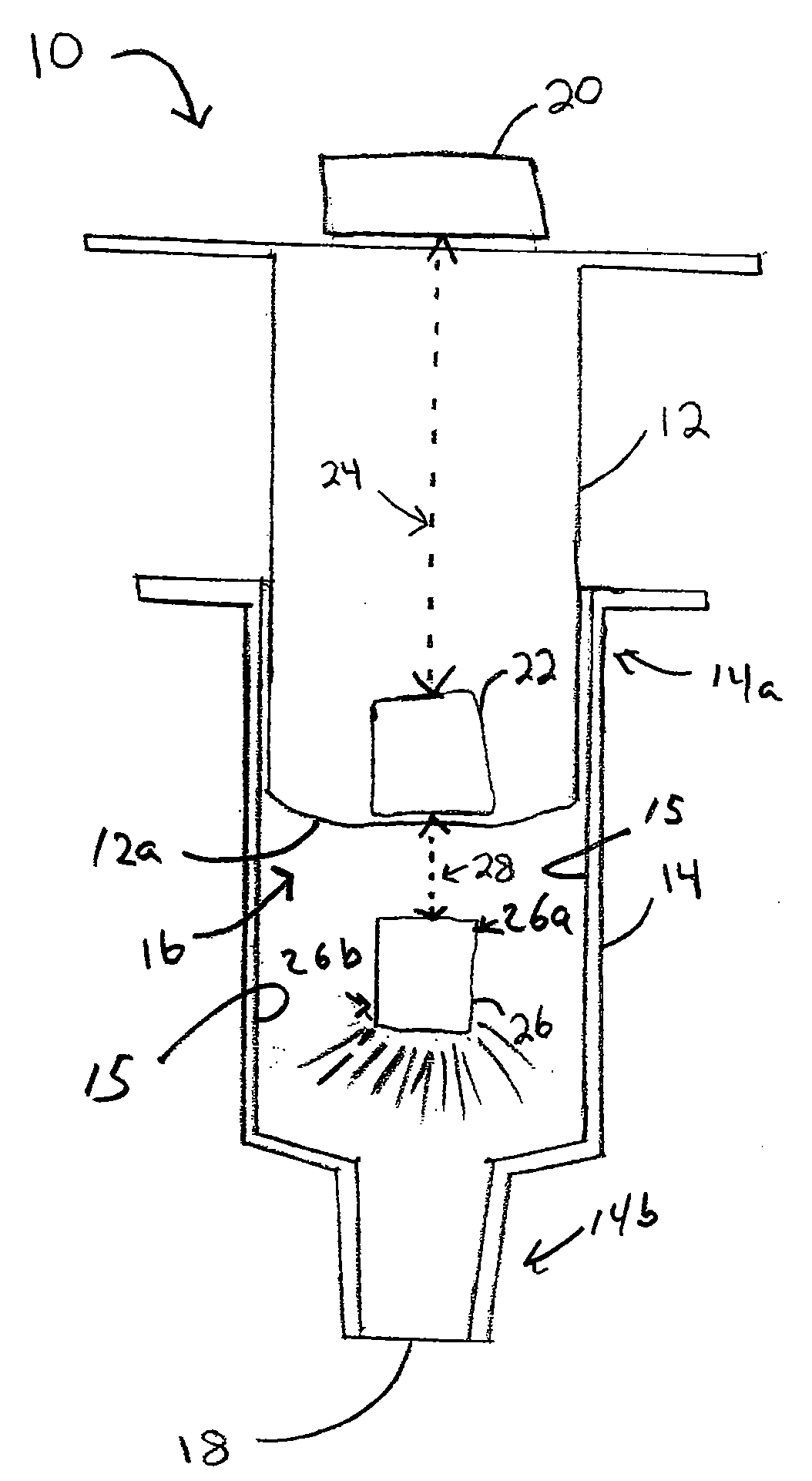Syringe with energy delivery component and method of use