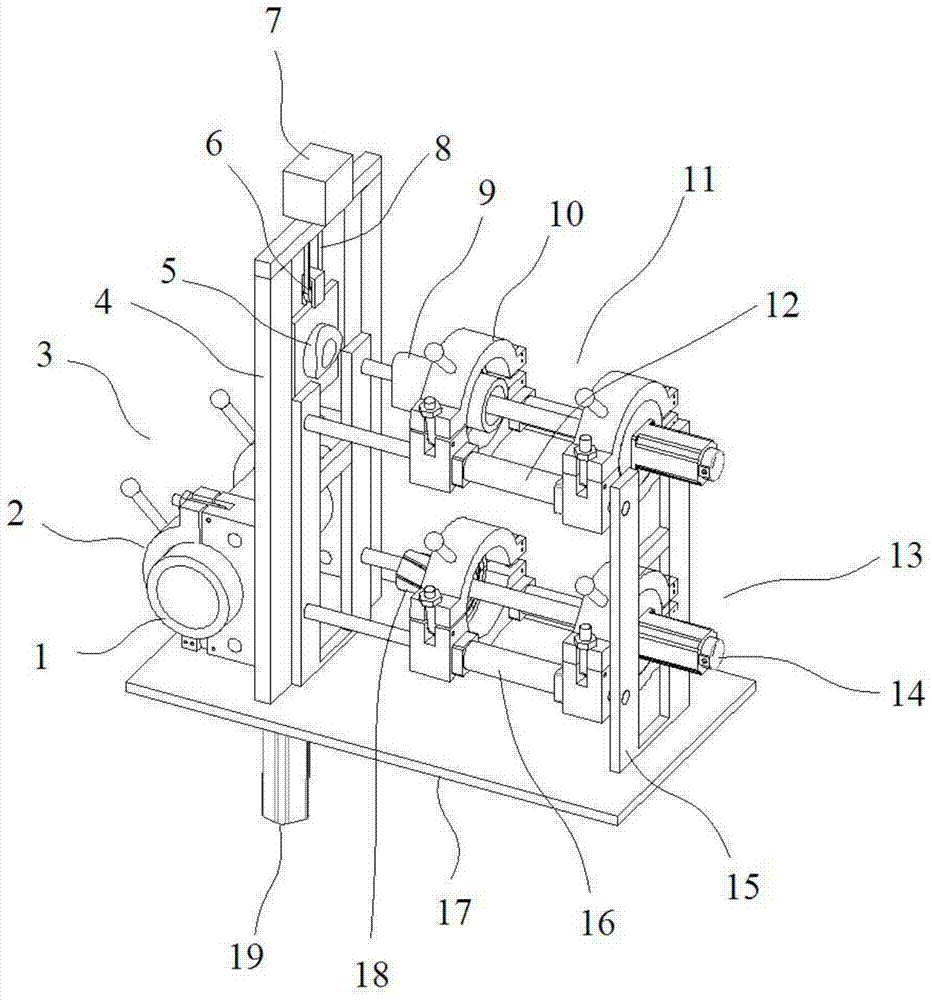 A three-way pipe welding device