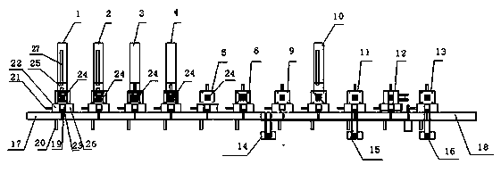 Automatic assembly production method and assembly production line of combination fireworks