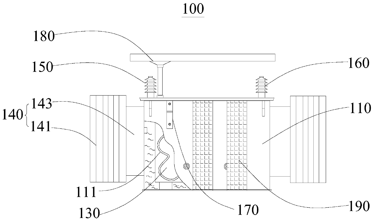 An integrated pole-mounted transformer and an integrated pole-mounted transformer system