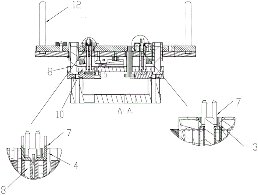 A device with multiple inserts placed into the mold at one time