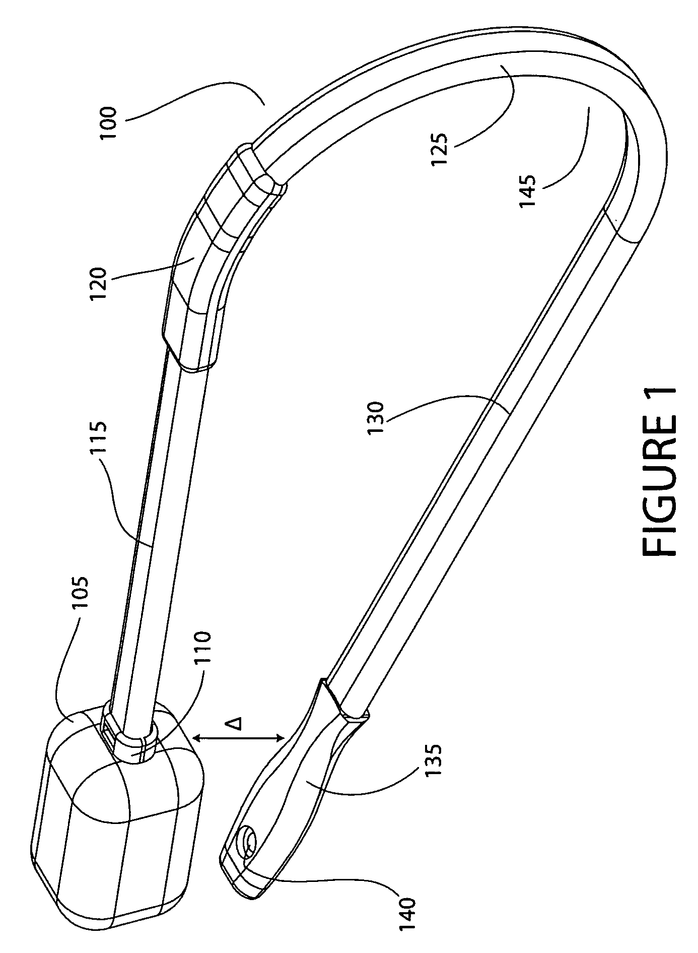 Elongated, u-shaped, biased cleaning apparatus with handle aligned with cleaning head