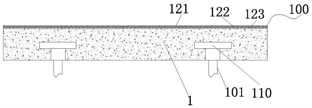 Printed facing artificial stone slab convenient to install